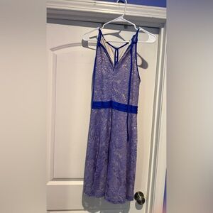 Elegant Blue Lace Dress